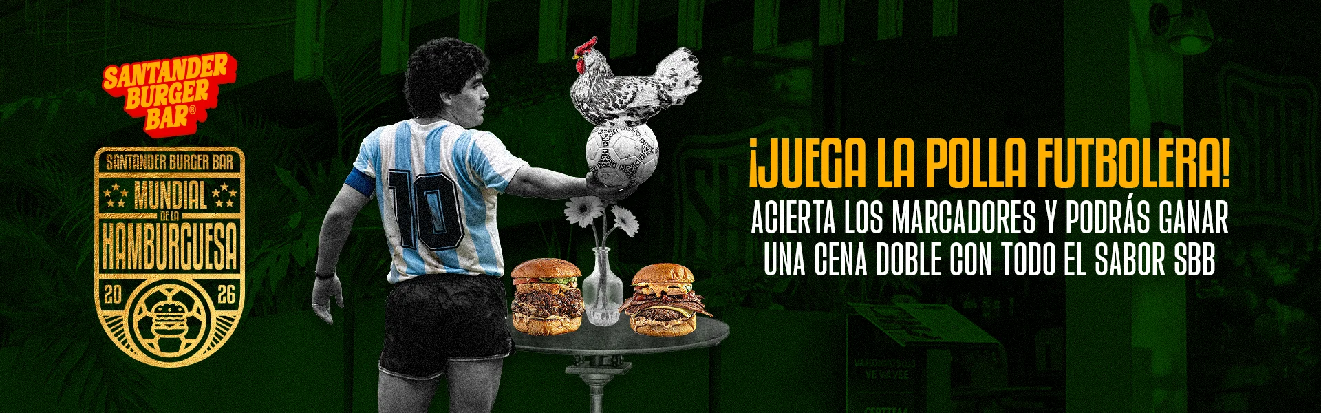 Juega la polla futbolera Santander Burger Bar
